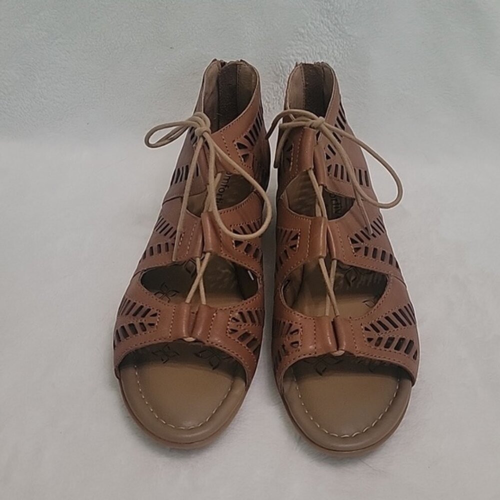 Comfortiva Brown Open Toe Shoes Size 7.5 W